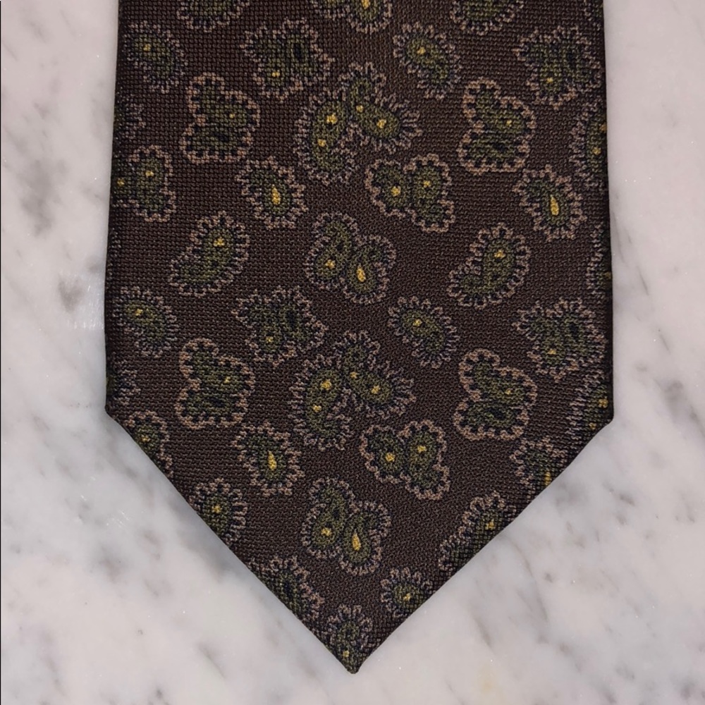 Dolce & Gabbana Silk Tie (Brown/Green Paisley)
